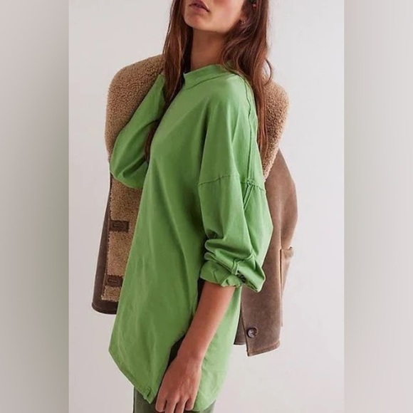 Free People Tops - Free People Heater Tee, Green, Size S